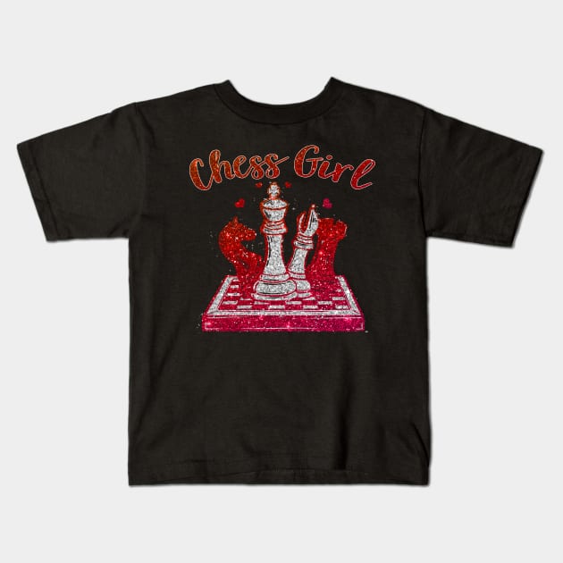 Chess Girl Chess Player Girl Gift Chess Club Kids T-Shirt by Happy Shirt